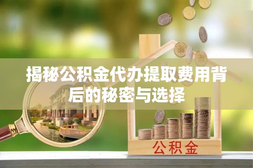 张店揭秘公积金代办提取费用背后的秘密与选择
