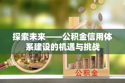 张店探索未来——公积金信用体系建设的机遇与挑战